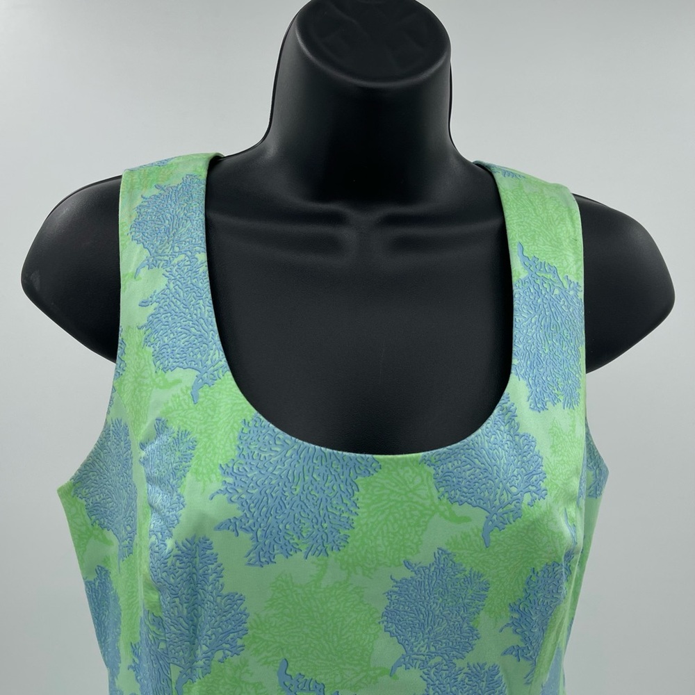 Vineyard Vines Women’s Mint Green & Blue Sea Fans Sleeveless Dress Size 4 - Picture 2 of 8